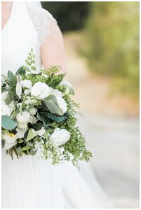 wedding, bouquet, white and green
