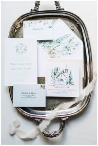watercolor wedding invitation suite vail colorado