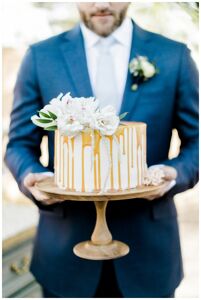 cake, navy suit, villa parker, colorado wedding