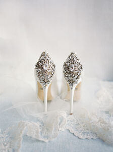 white badgley mischka bridal shoes