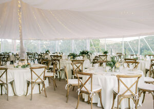 Neutral reception decor at cherokee ranch and castle